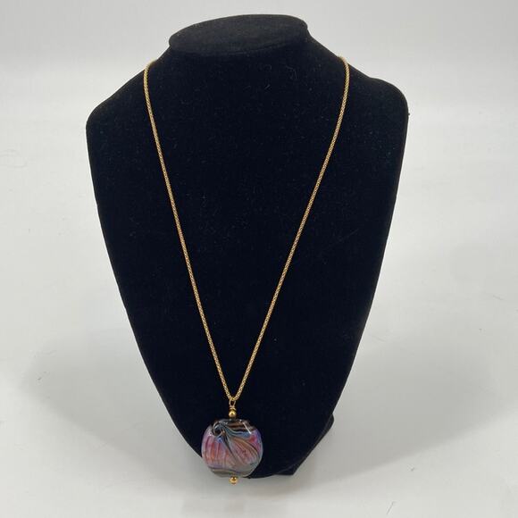 Blown Glass gold tone chain necklace - Picture 1 of 6